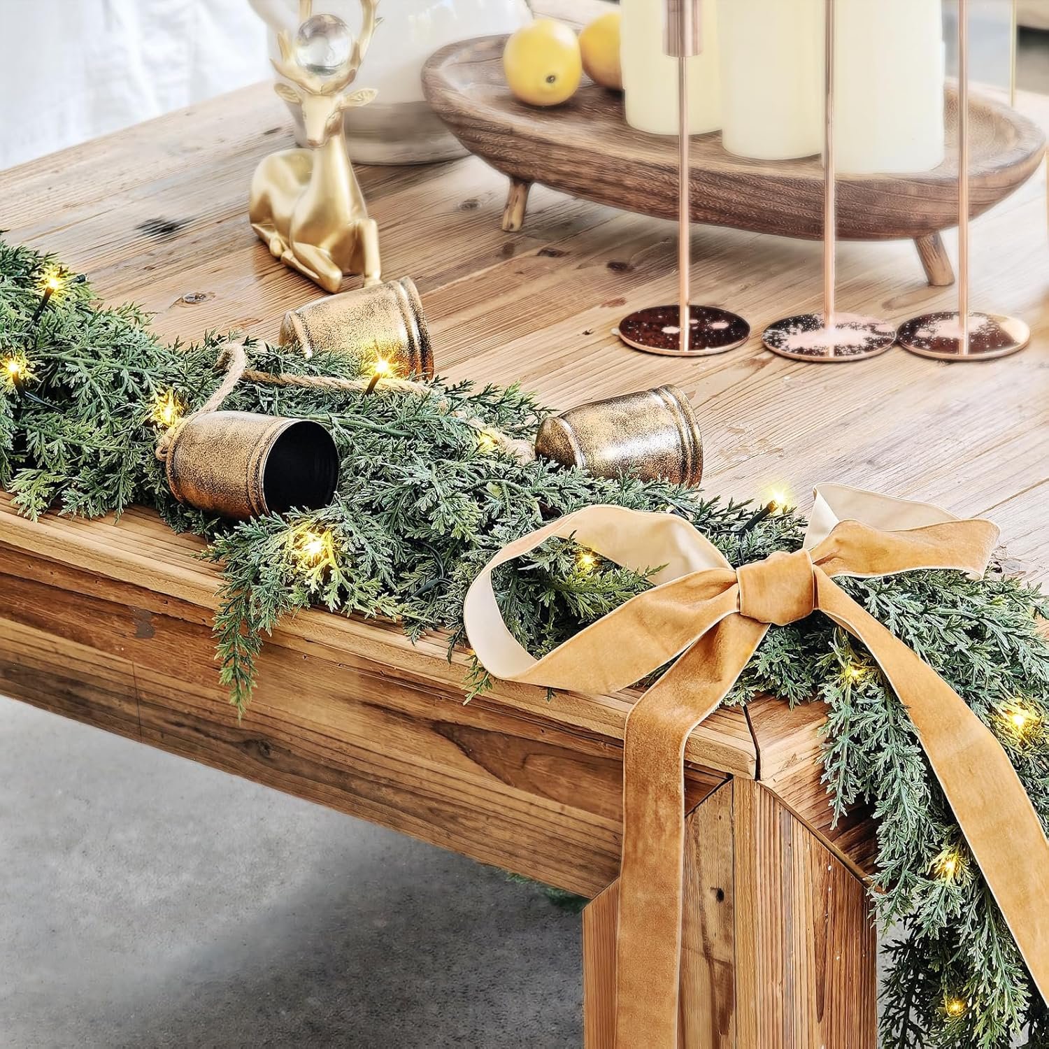 Christmas wreath with lights