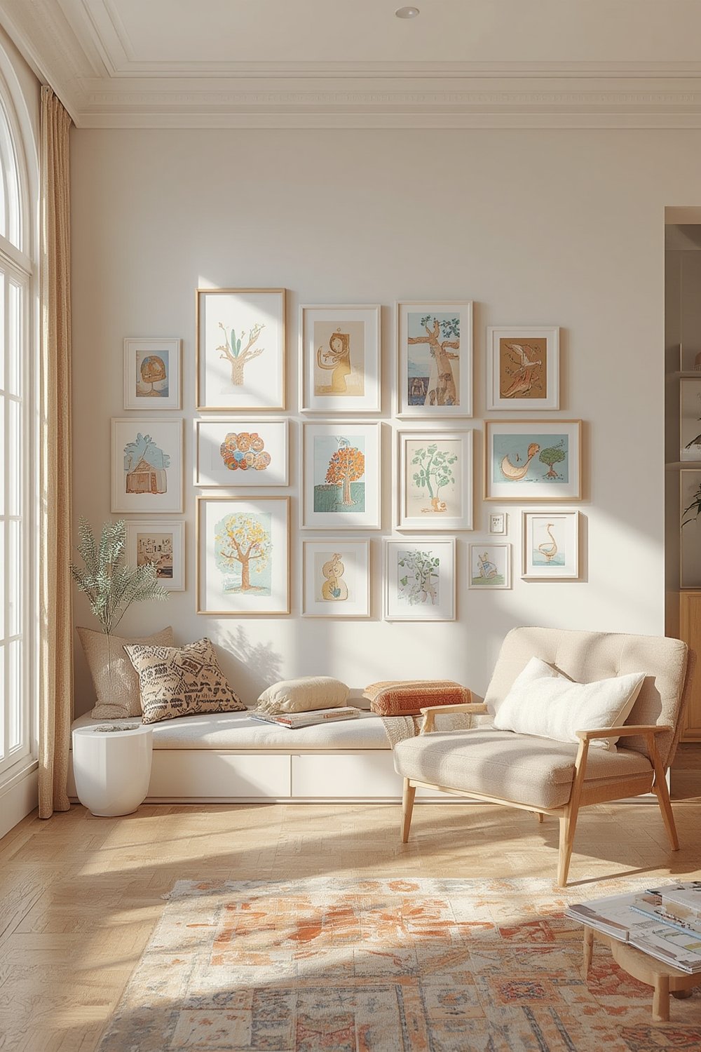 Americanflat Kids Artwork Frame in Black displaying kids art