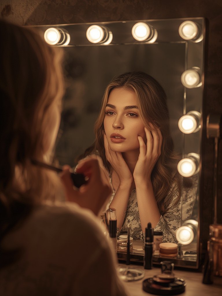 LED Vanity Lights For Mirror illuminating a makeup table dressing room mirror