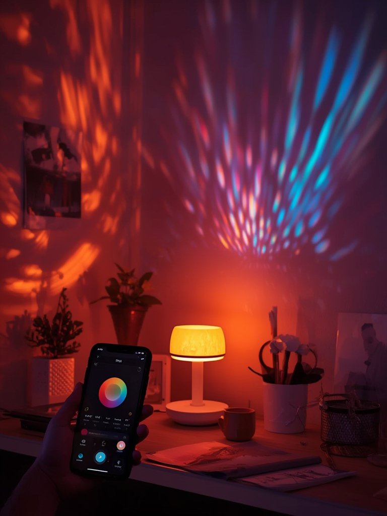 Neroupe Sunset Lamp Projector with RGB+W LED beads creating multicolor lighting effects