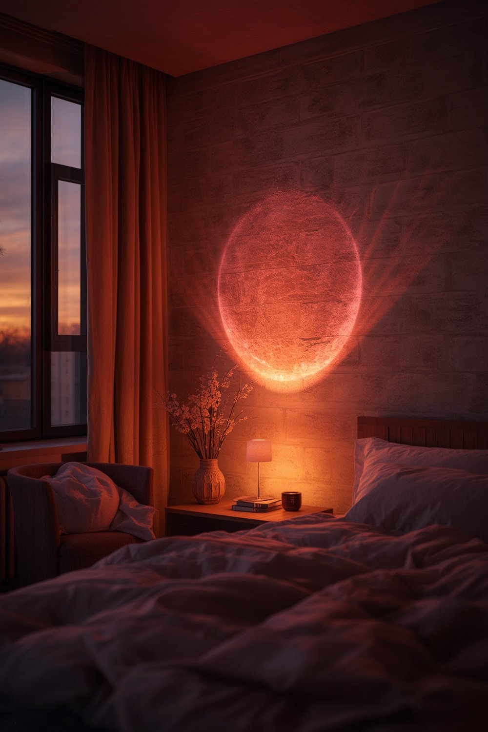 Sunset Lamp: 10 Ultimate Secrets For Amazing Room Decor In 2026 1 Neroupe Sunset Lamp Projector with APP & Button Control in bedroom setting