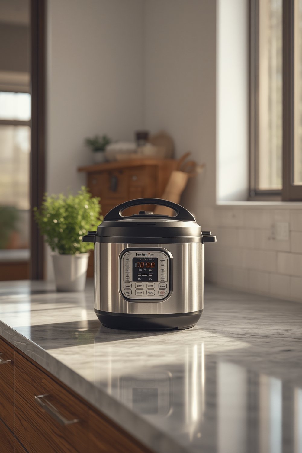 pressure cooker steaming hearty meal