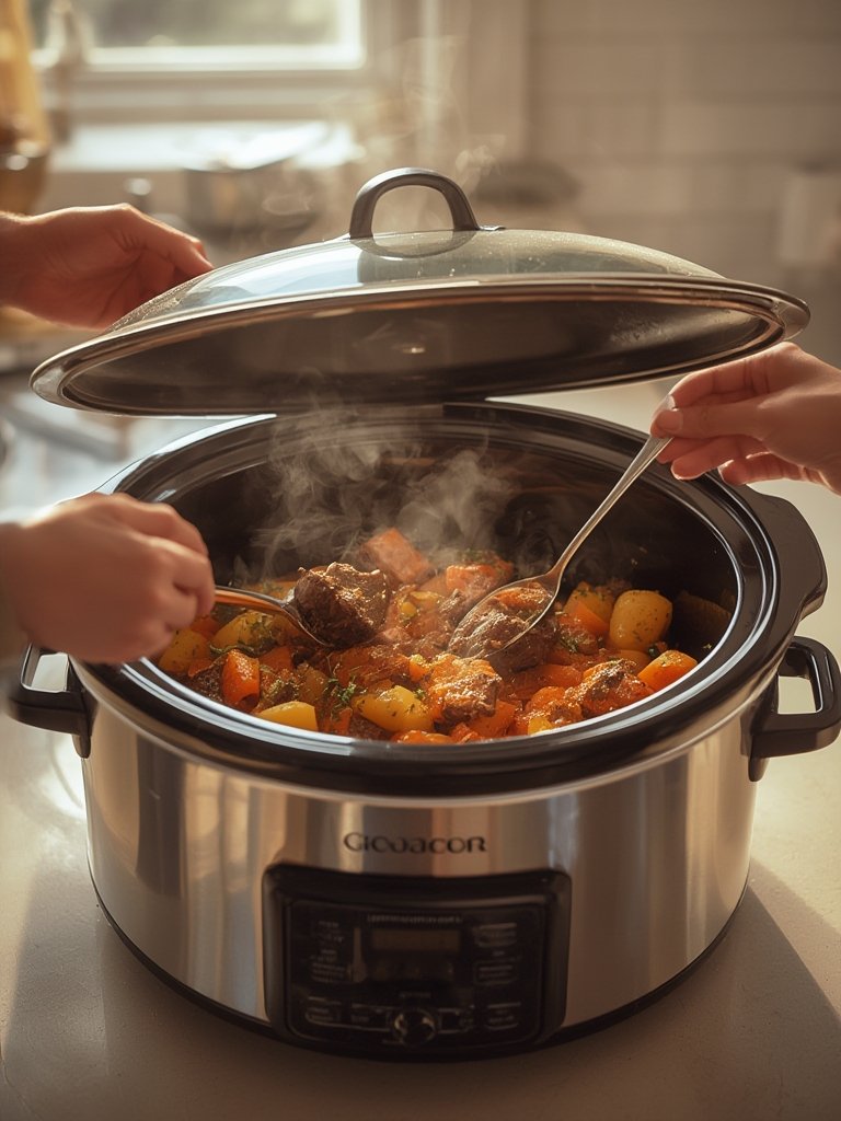 programmable slow cooker on countertop with digital timer