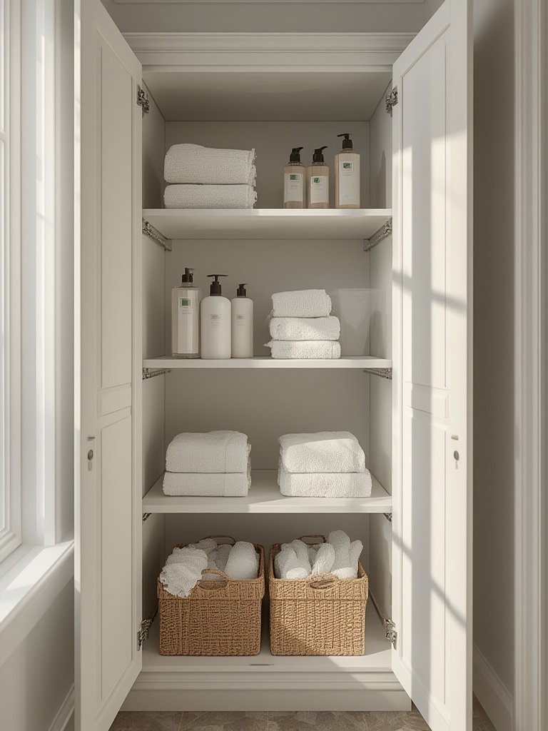 storage cabinet adjustable shelves and door-activated lights